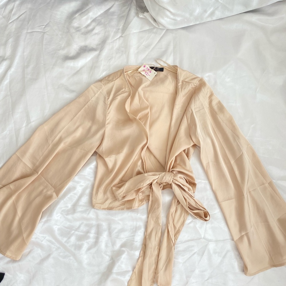 Satin champagne colored top